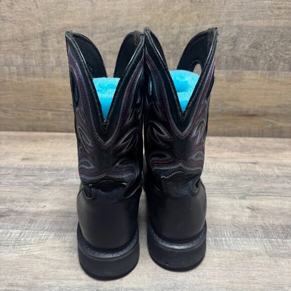 Tony Lama 3R Steel Toe Grizzly Black Leather Western Work Boots Men's Size 11.5 - Picture 3 of 7